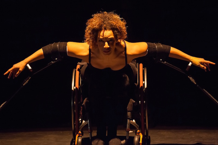 Alice Sheppard in wheelchair doing dance moves