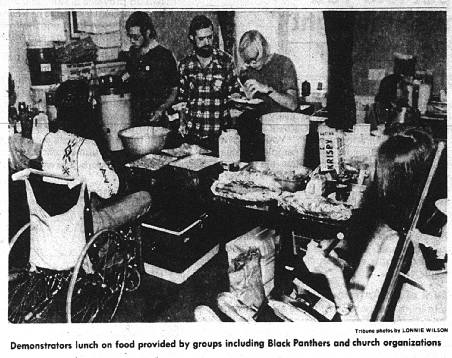 This newspaper clipping shows supplies donated by groups